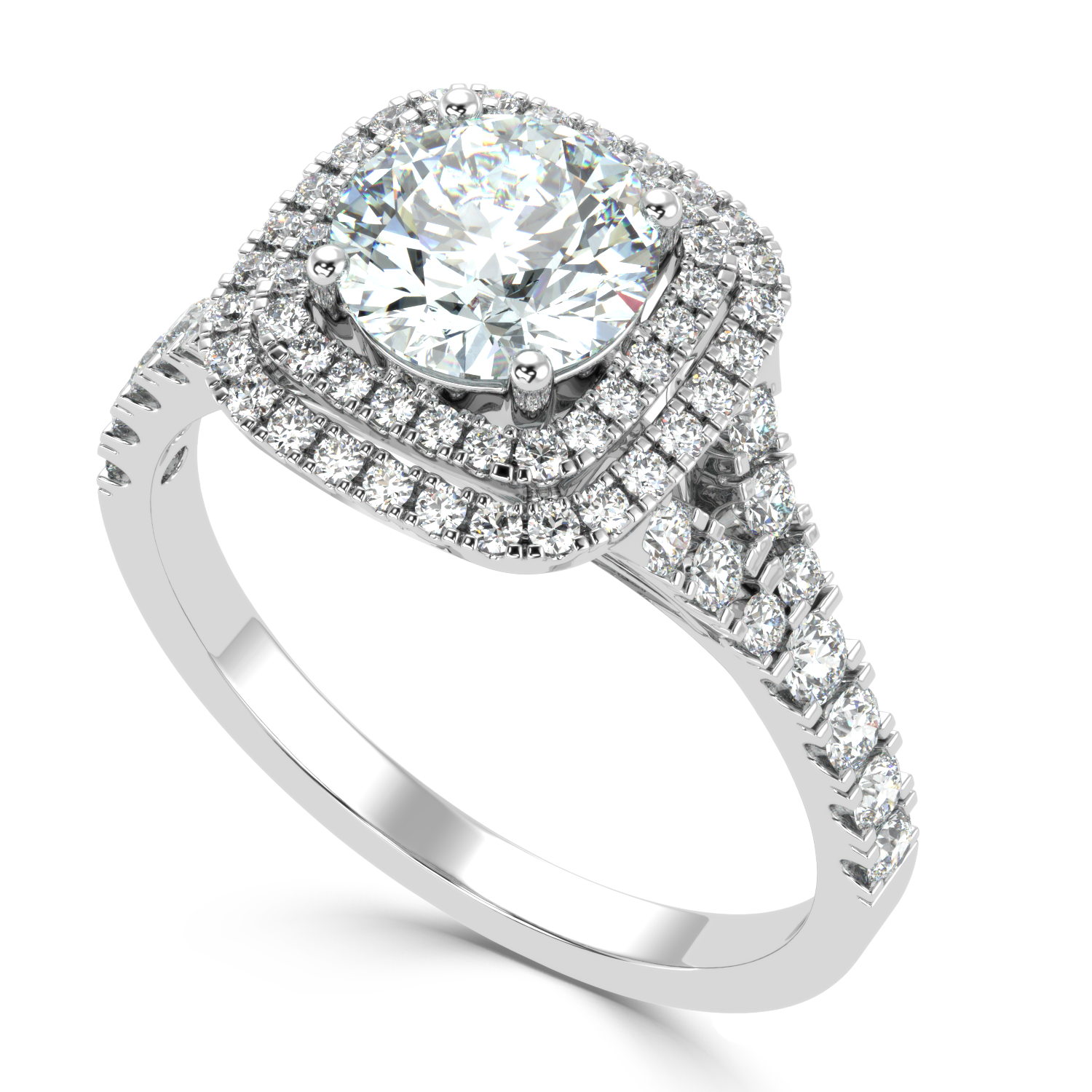 Buy 1.34Ct Halo Design Natural Diamond Ring | SolitaireKart